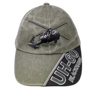 UH-60 Blackhawk Slideback Baseball Cap Green One Size Embroidered Eagle Crest